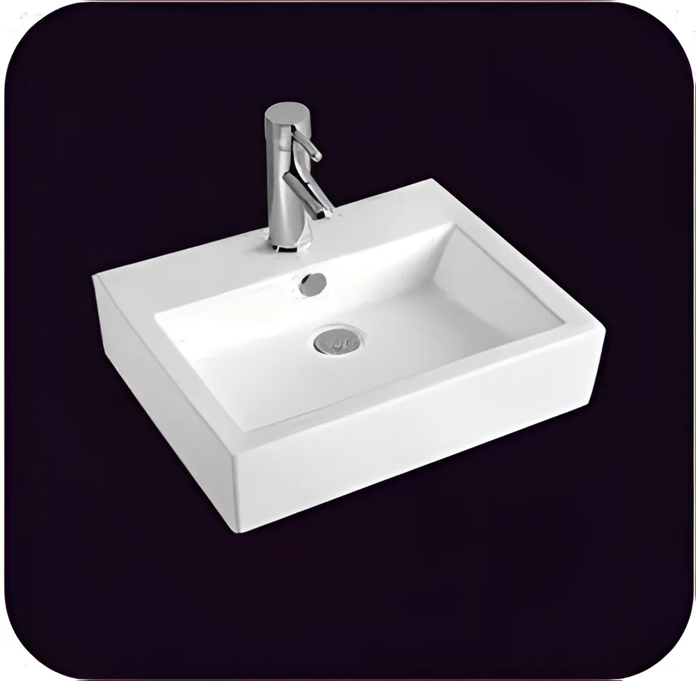 Lavatorio sobre mesada rectangular 57 × 45,5 × 15,5