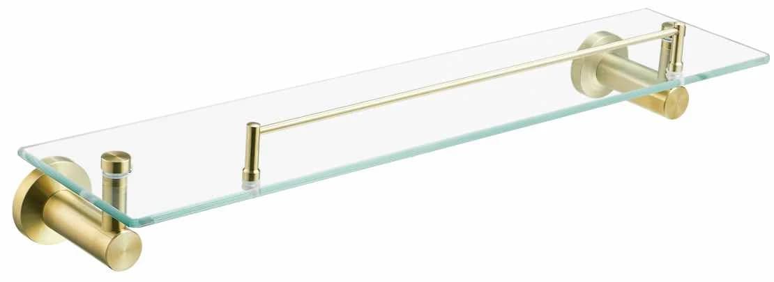 Estante transparente tubular dorado cepillado