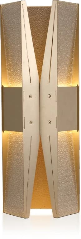 Lámpara de mesa de láminas metálicas doradas con luz arriba y abajo Ø 22 cm