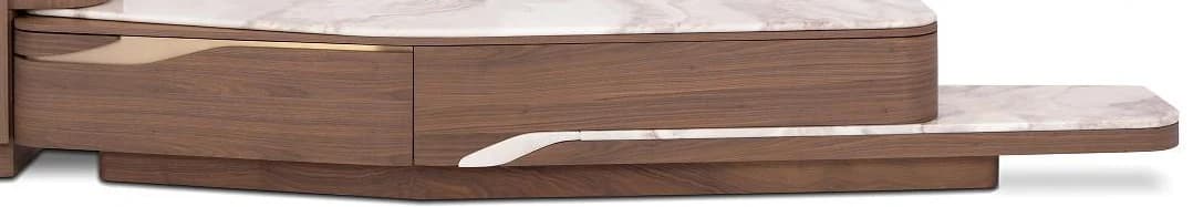 Rack de TV bajo con tapa veteada escalonada 252 × 52 cm