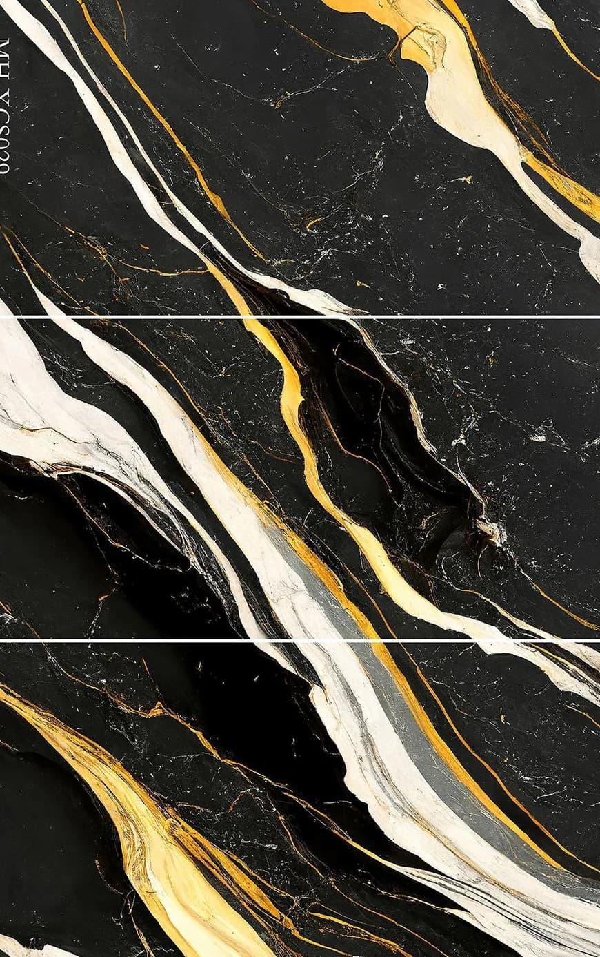 Revestimiento símil mármol negro con vetas doradas 01