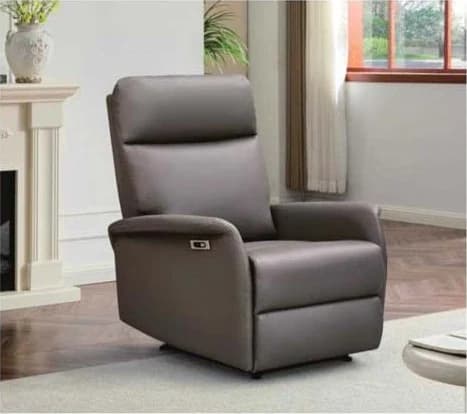 Sillón Calesa · Sillón reclinable de líneas rectas, gris topo