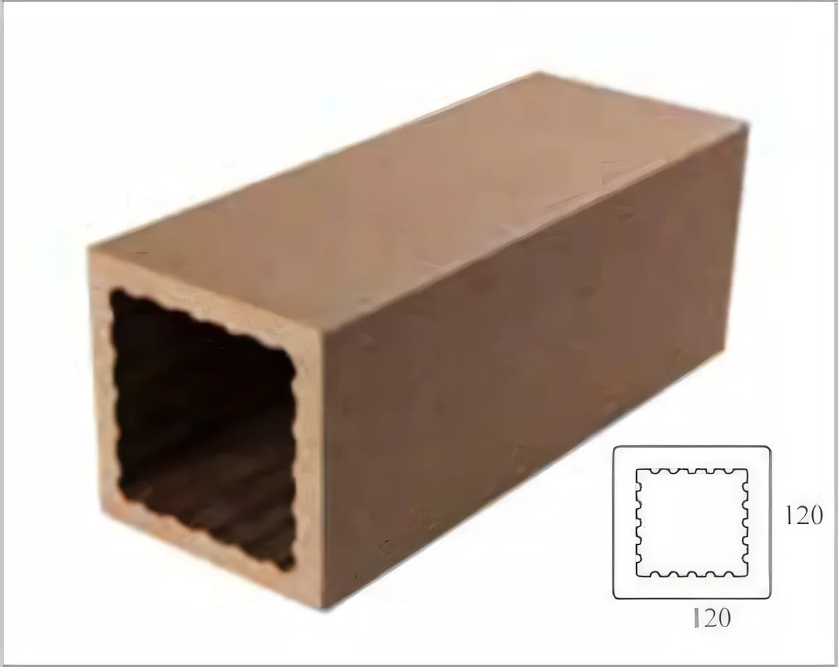 Perfil hueco de baranda y pérgola marrón 100 × 100