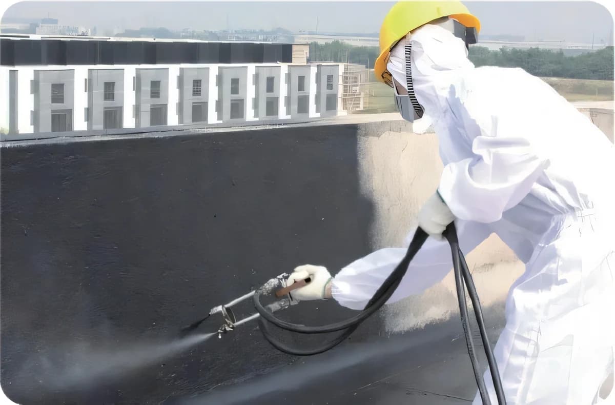 Pintura asfáltica de caucho para proyección, fraguado rápido