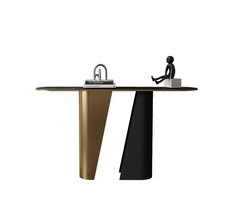 Consola con base de dos placas inclinadas 140 × 40 cm