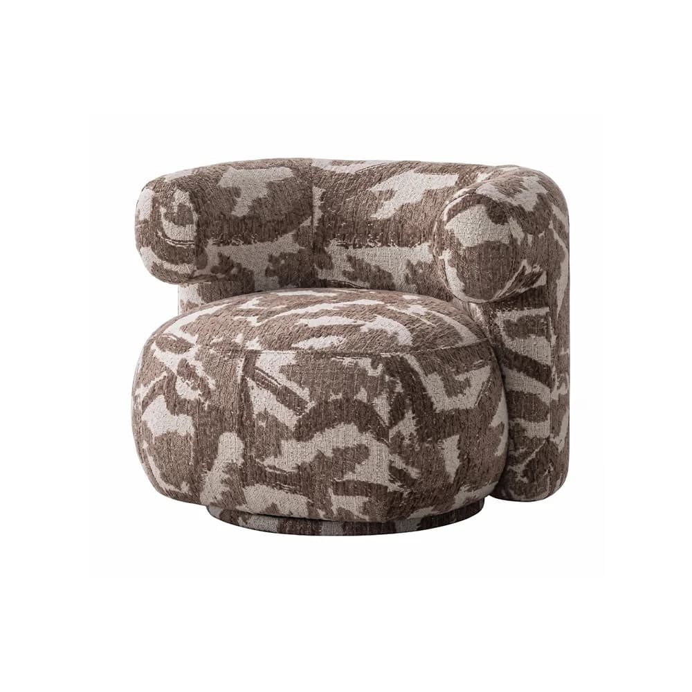 Sillón Chacra · Sillón giratorio de respaldo enrollado asimétrico 87 × 80 cm