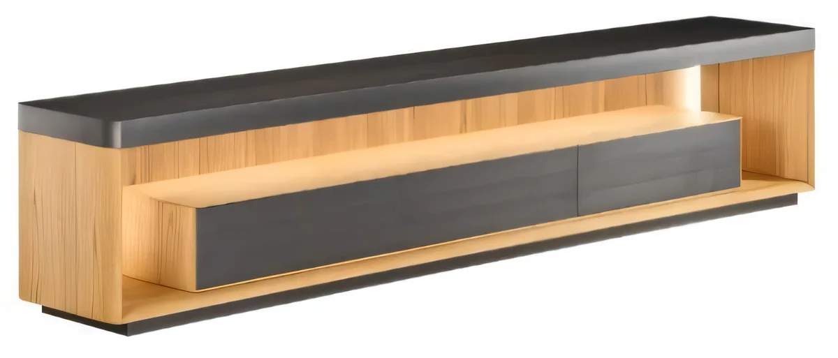 Rack de TV con nicho iluminado y cajones