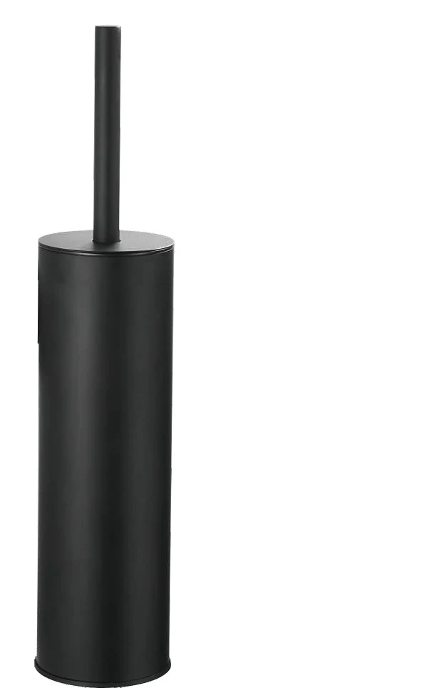 Escobillero de piso cilíndrico alto negro mate