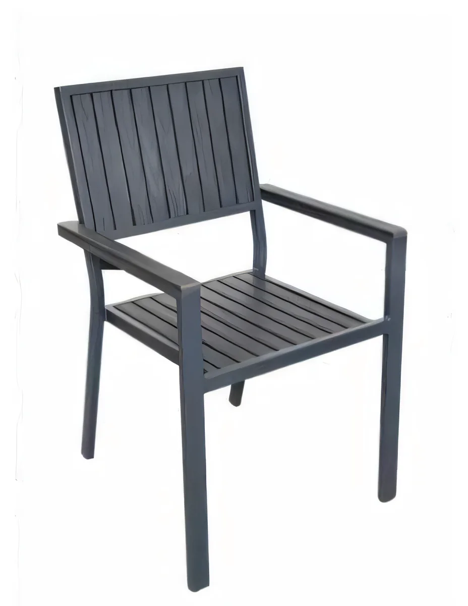 Silla de exterior de aluminio con polywood