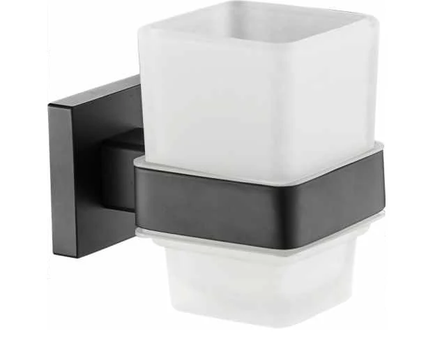 Portavaso cuadrado plano negro mate