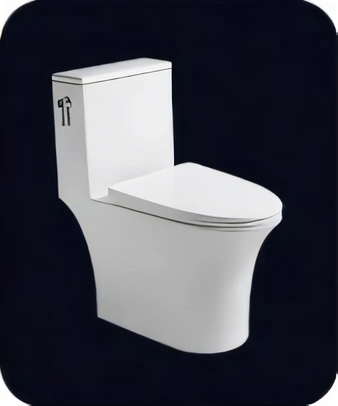 Inodoro de piso una pieza, sifónica tornado, línea curva 68,5 × 39,5 × 78,5