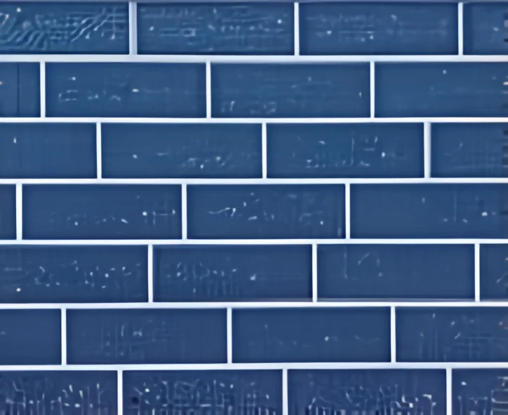 Panel metálico tallado ladrillo estándar azul 38,3 × 400