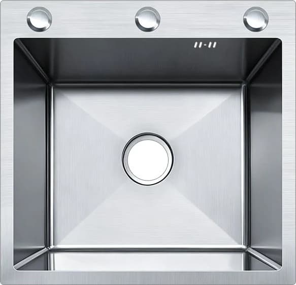 Bacha de cocina simple de acero inoxidable 50 × 50 · diseño 2