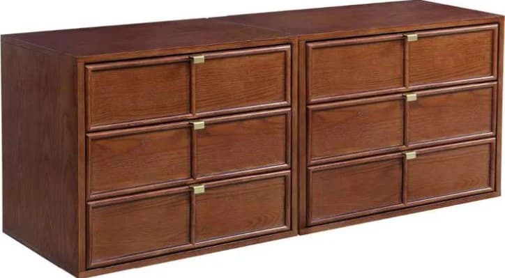 Mueble bajo doble madera envejecida, 110 × 40 × 48 cm