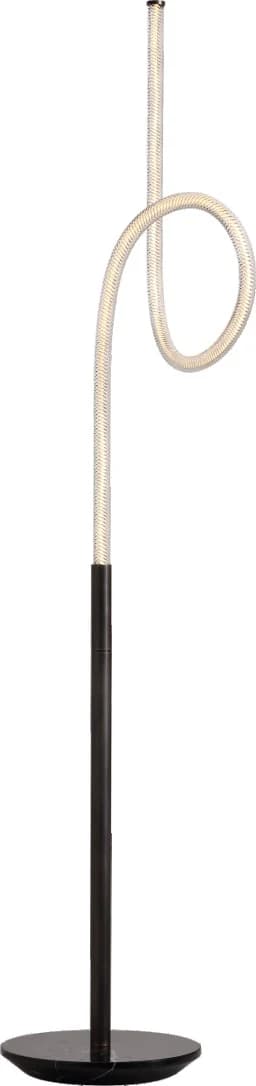 Lámpara de pie de tubo de luz con rulo sobre varilla negra 163 cm
