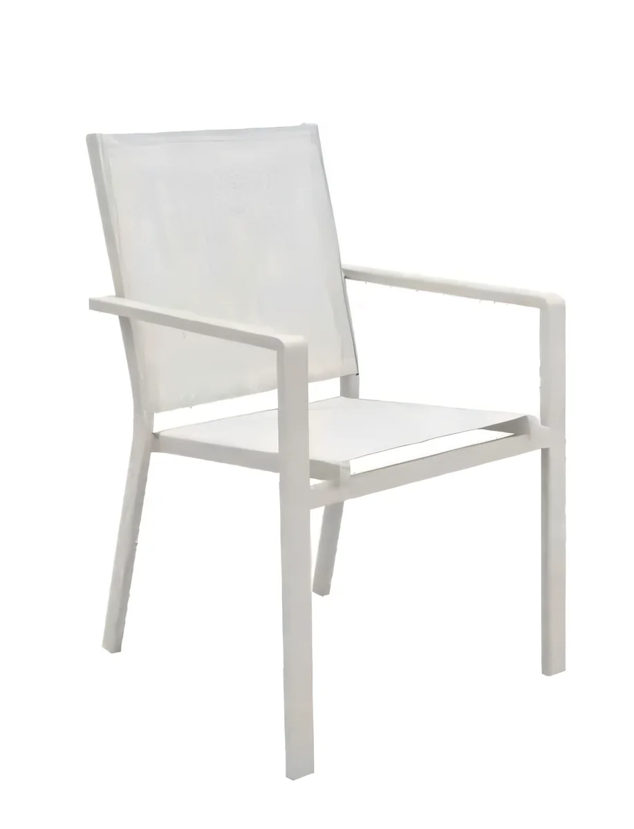 Silla de exterior de aluminio con textileno