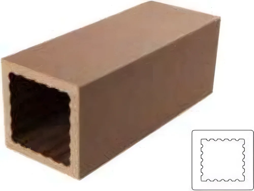 Perfil hueco de baranda y pérgola marrón 120 × 120