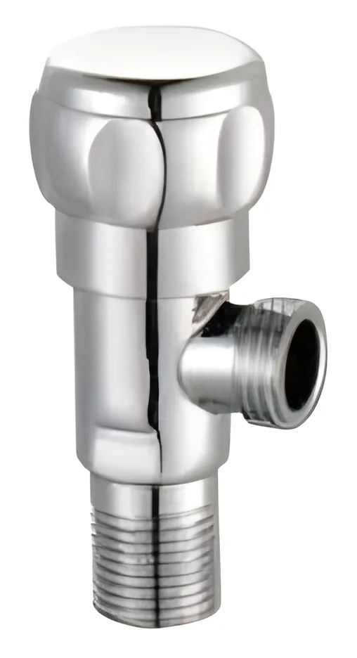 Llave de paso de escuadra con maneta redonda lobulada