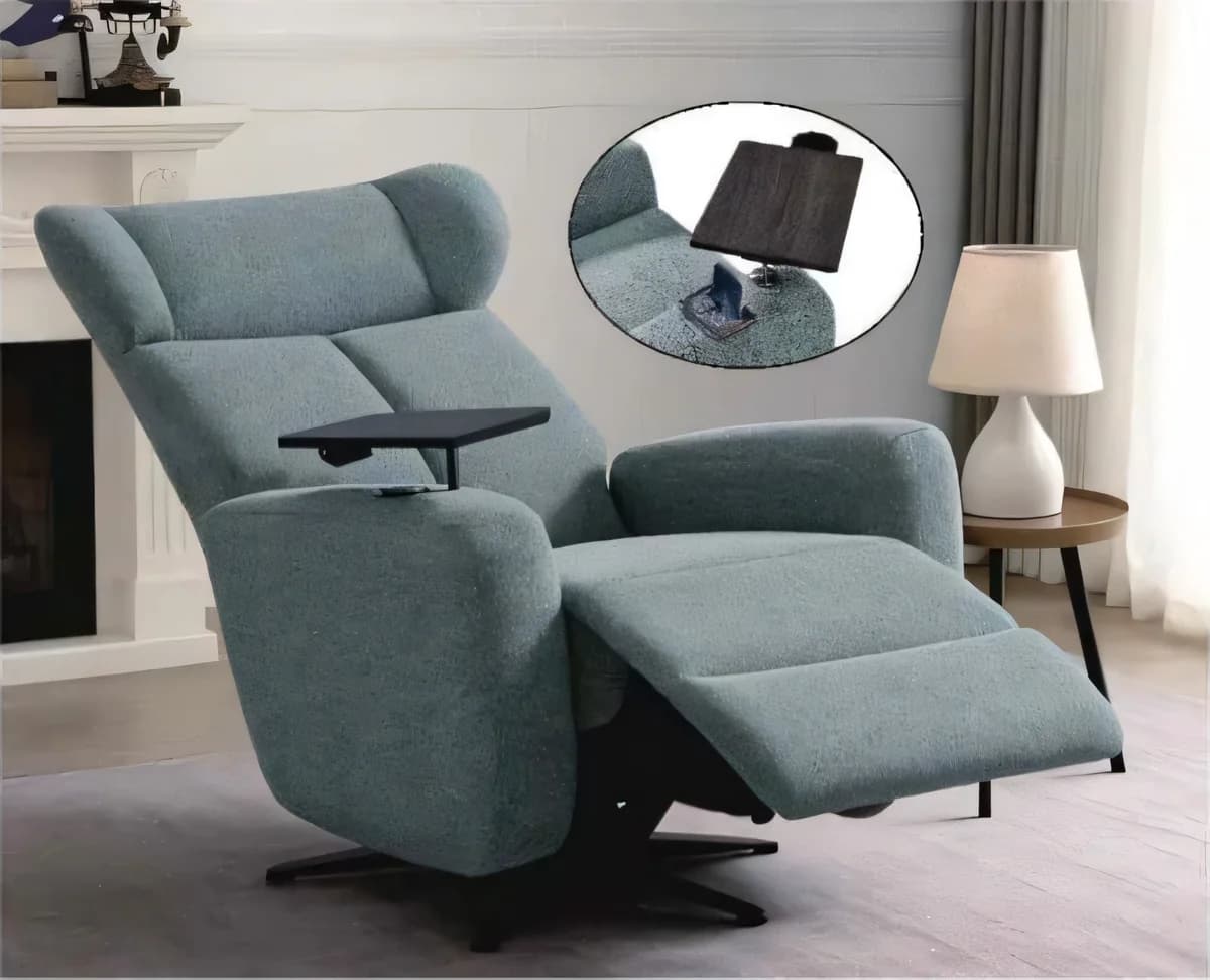 Sillón Ramo · Sillón reclinable con mesita y respaldo orejero