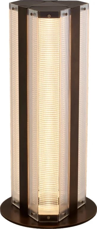 Lámpara de mesa de columnas de vidrio estriado Ø 28 cm