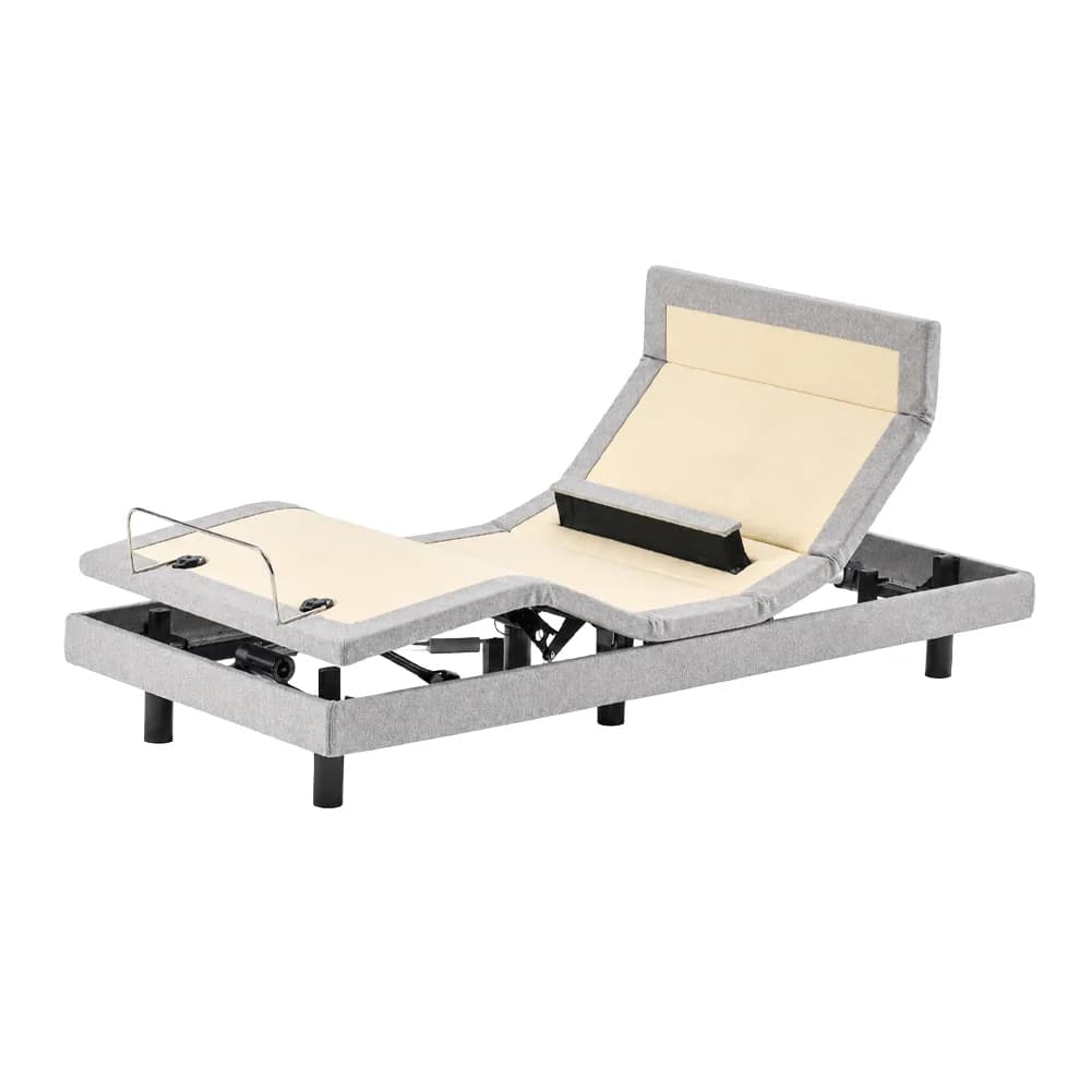 Base articulada de marco gris claro y plataforma beige, 4 motores