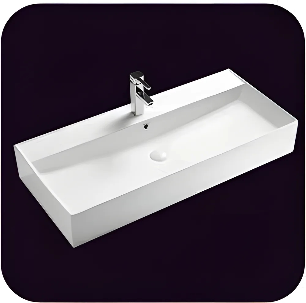 Lavatorio sobre mesada rectangular 100 × 46 × 16