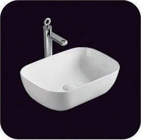 Lavatorio sobre mesada rectangular redondeado 48,5 × 39,5 × 14,5