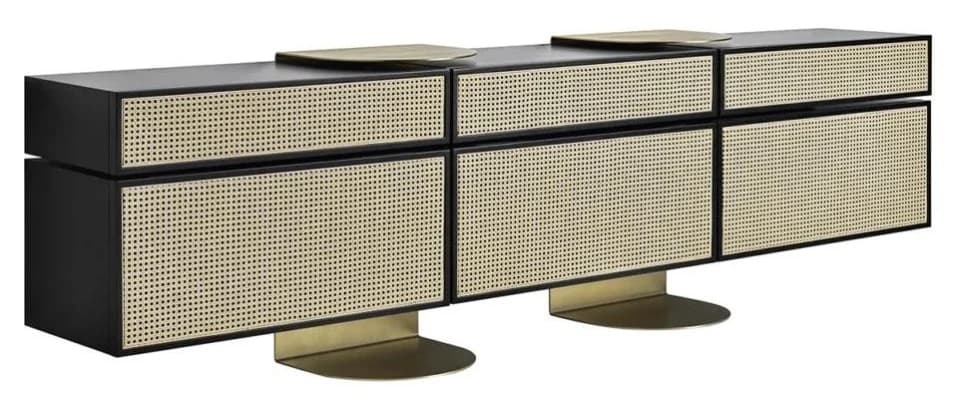 Rack de TV de módulos con frente de esterilla