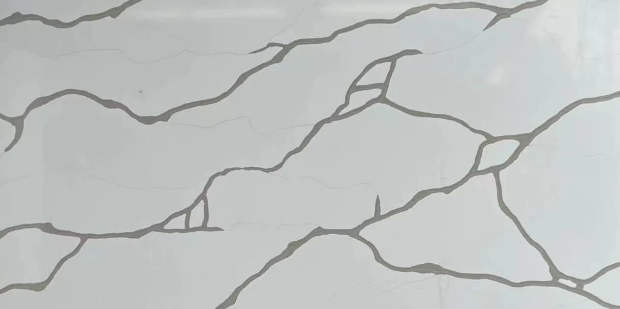 Cuarzo blanco veteado gris ancho