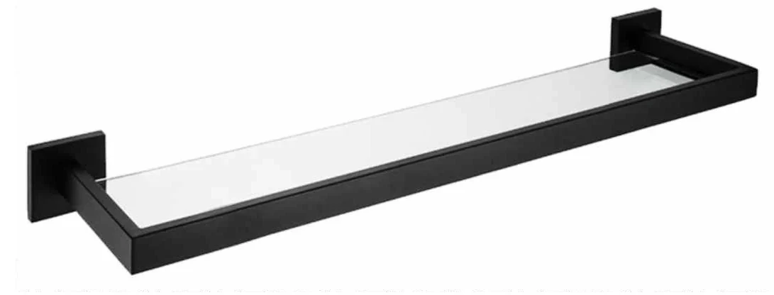 Estante transparente cuadrado plano negro mate