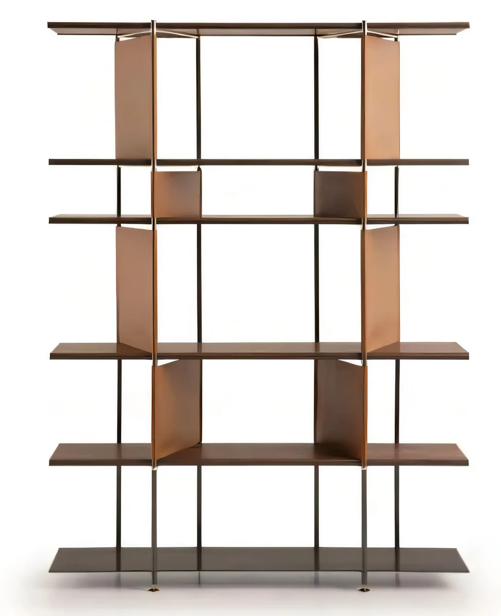 Biblioteca de estantes con divisores verticales