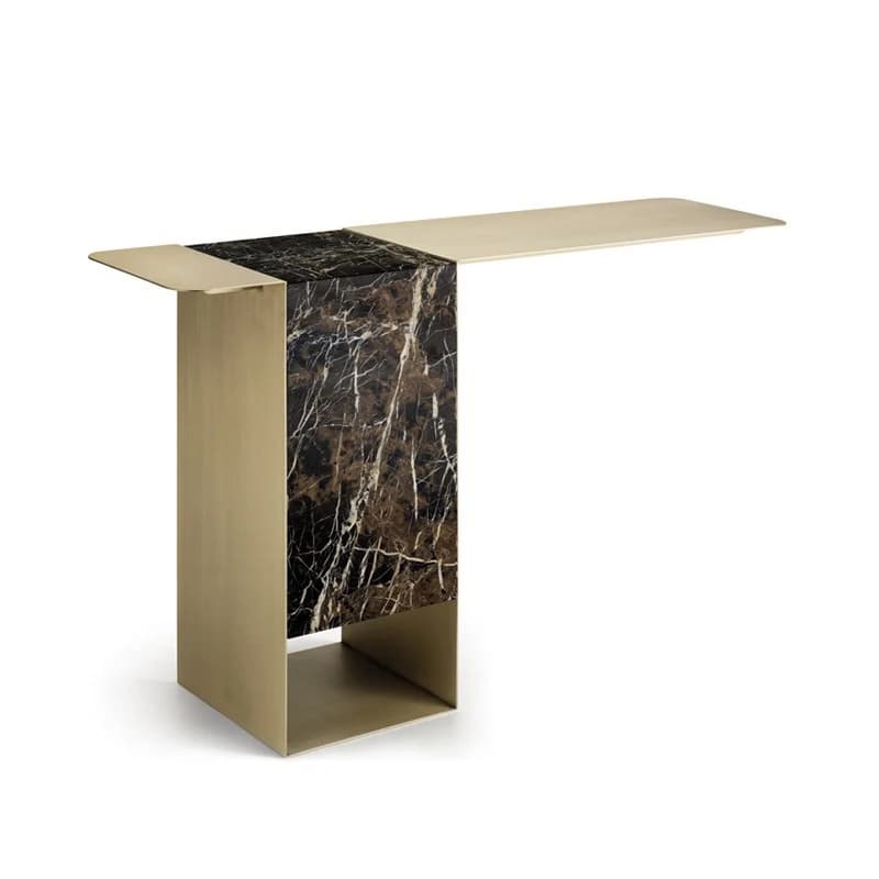Consola con columna símil mármol en voladizo 140 × 40 cm