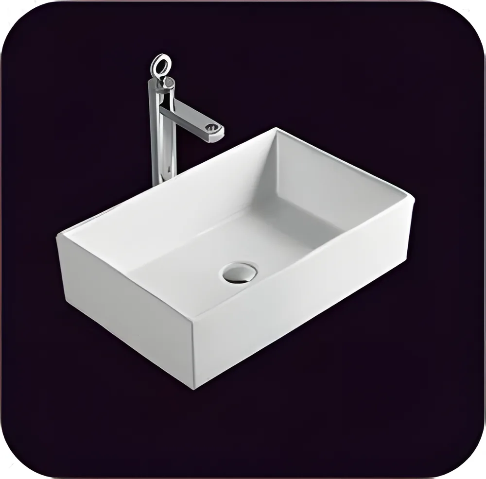 Lavatorio sobre mesada rectangular 59 × 39 × 16