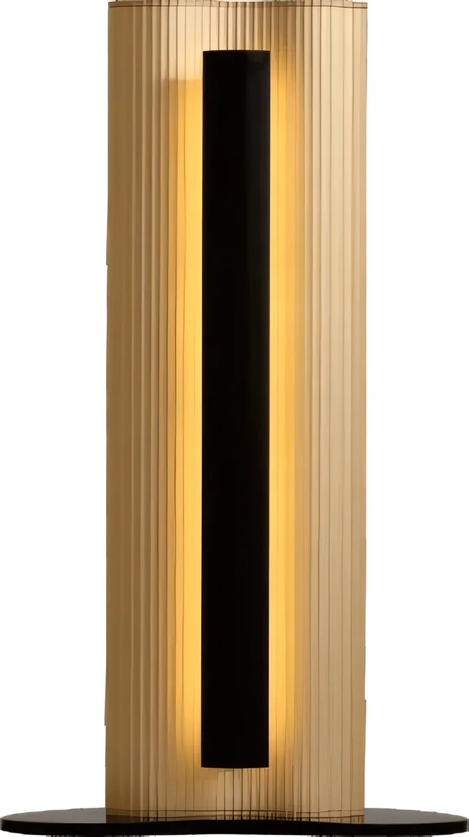 Lámpara de mesa de pantalla acanalada con barra de color 31,6 × 56,6 cm
