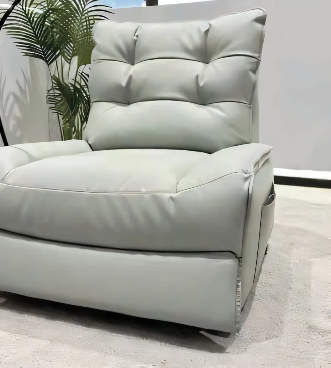 Sillón Nonogasta · Sillón reclinable gris verdoso acolchado 90 × 100 × 98 cm