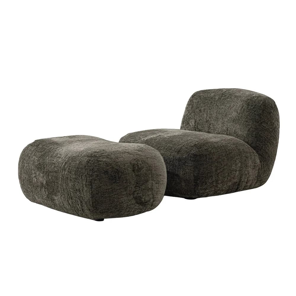 Sillón Picacho · Sillón bajo con puf 82 × 96 cm