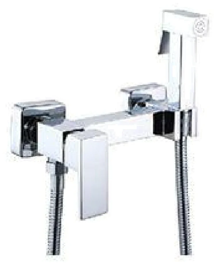 Ducha higiénica cuadrada con mezcladora de pared