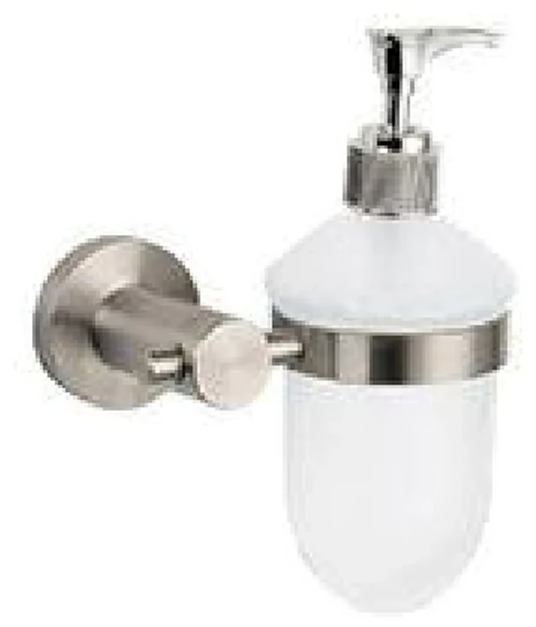 Dispenser de jabón con soporte de acero cepillado