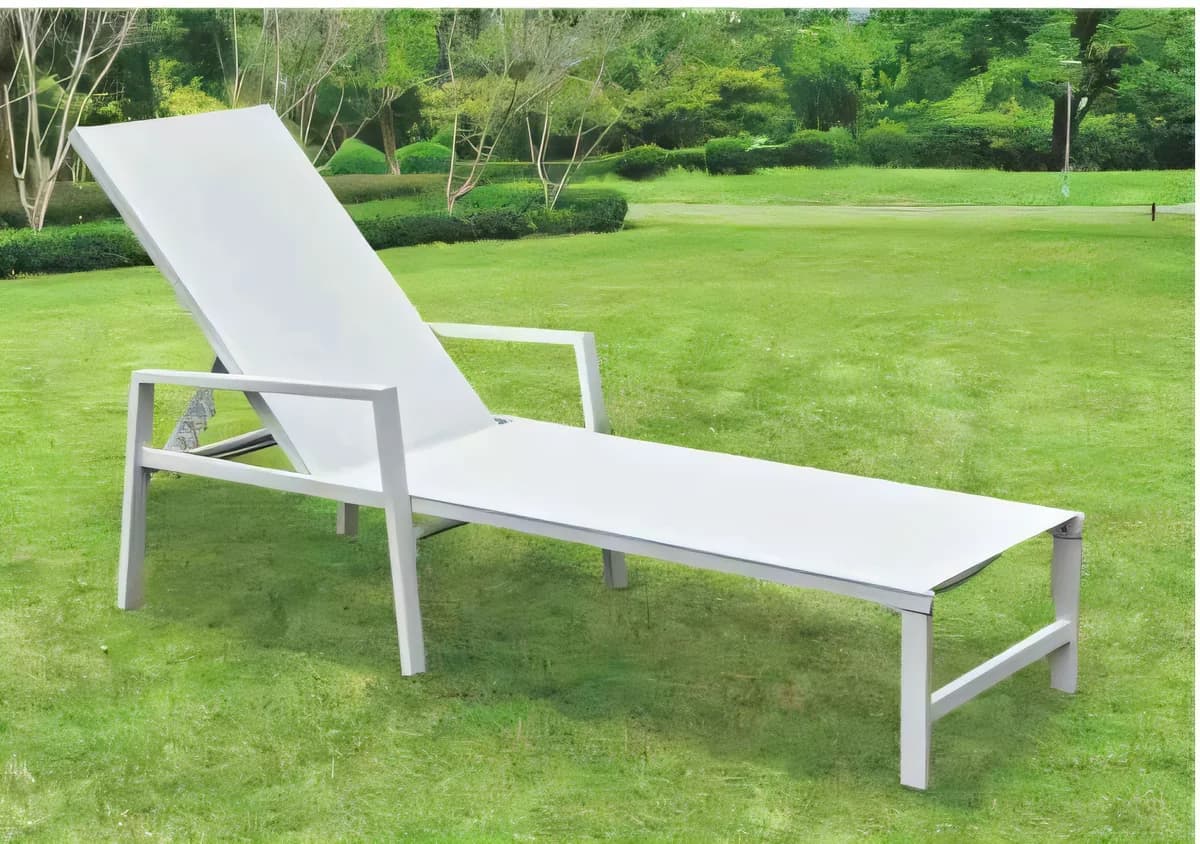 Reposera de aluminio, blanco