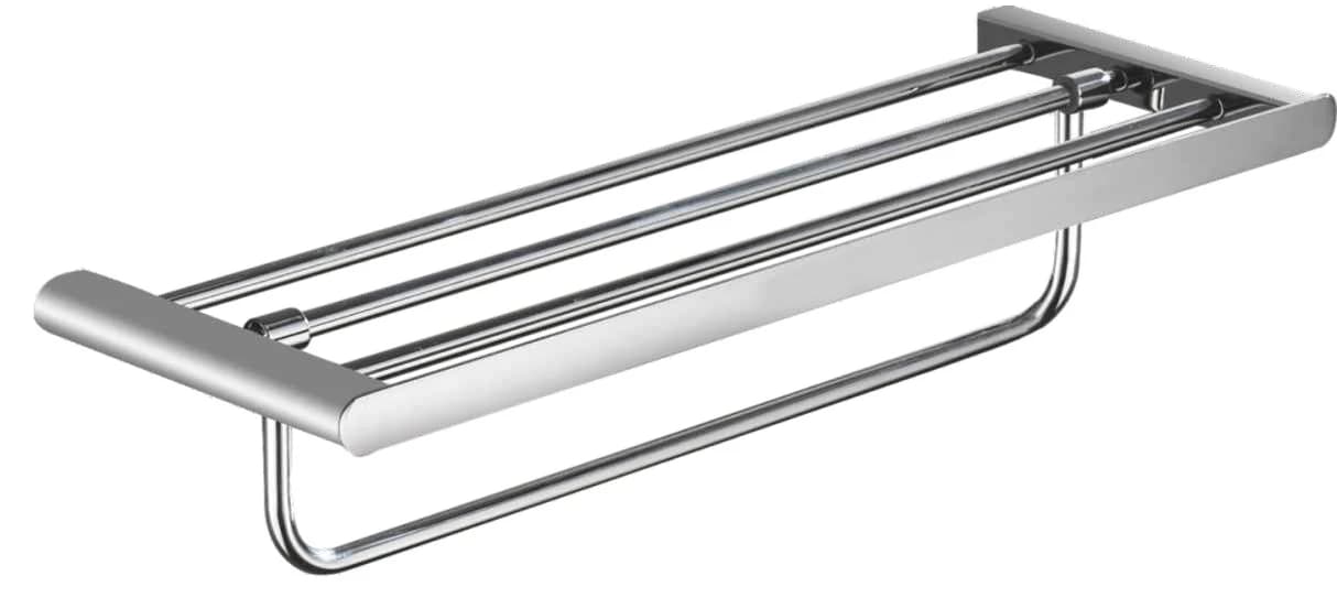 Toallero de estante con barral tubular ovalado cromo