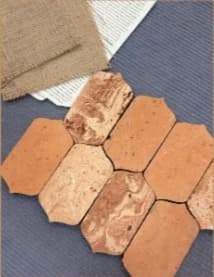 Ladrillo rojo de terracota farol en mosaico