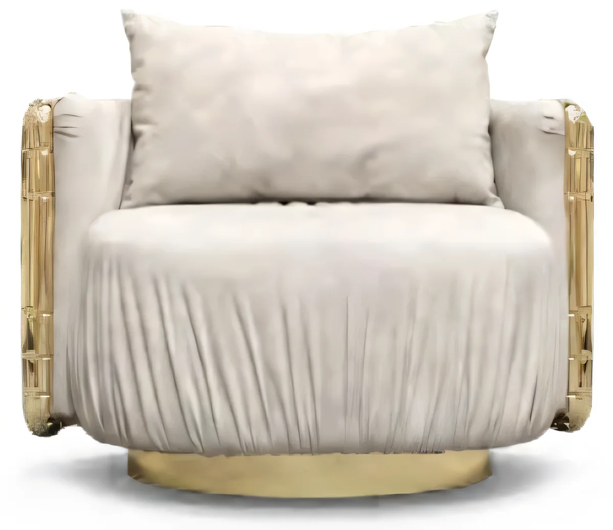 Sillón Sospirolo · Sillón giratorio redondo con respaldo de latón 100 cm