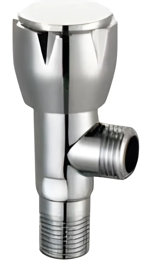 Llave de paso de escuadra con maneta abovedada acanalada