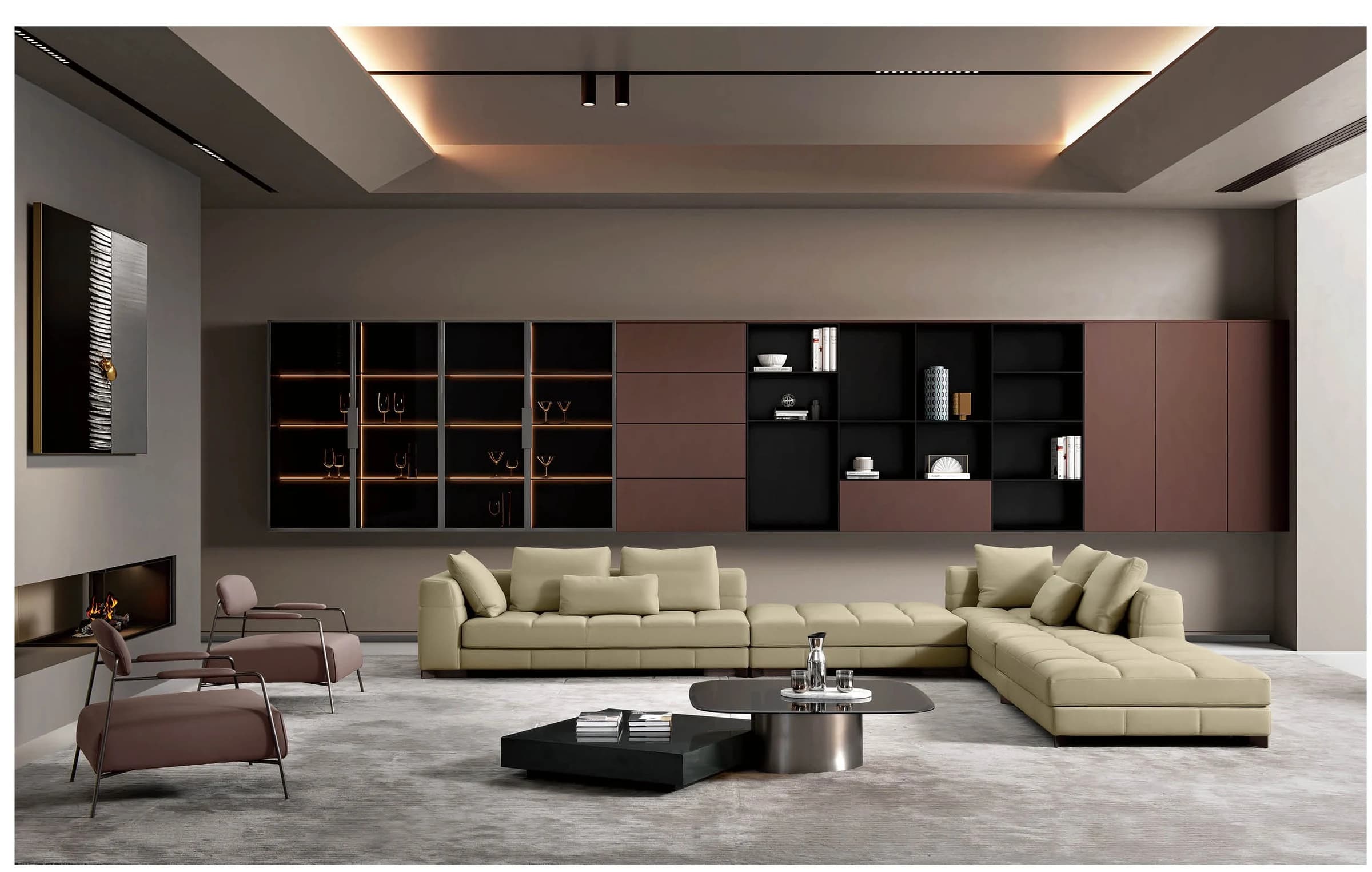 Sofá Milonga · Sofá modular en L con asiento capitoné