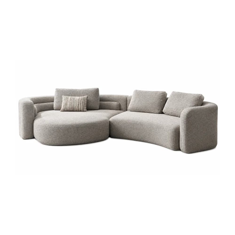 Sofá Salto · Sofá seccional curvo con chaise redondeada 389 × 200 cm