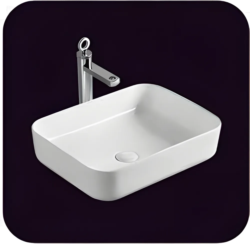 Lavatorio sobre mesada rectangular 50 × 40 × 13,5 · diseño 2