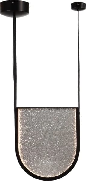 Colgante en U de vidrio texturado con correa de cuero 25 / 45 cm