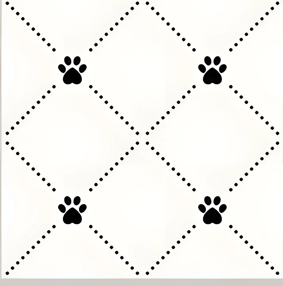 Porcelanato decorado huellas en retícula punteada 40 × 40