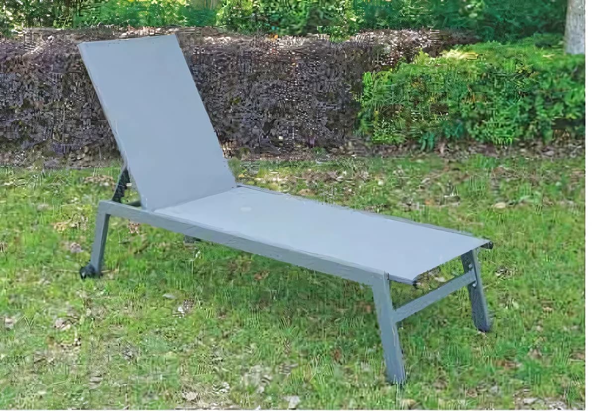Reposera de aluminio o acero, gris