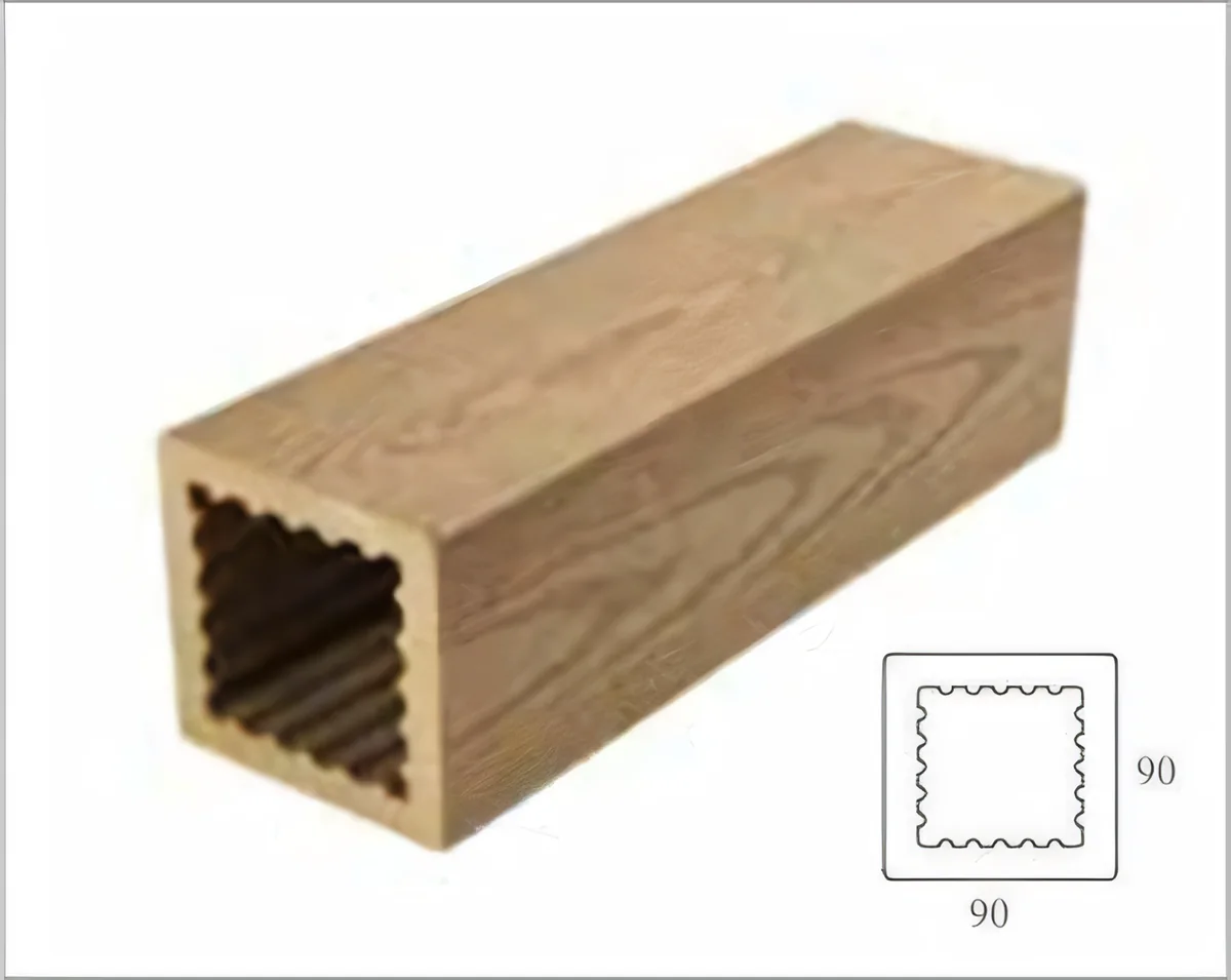 Perfil hueco de baranda y pérgola beige 90 × 90